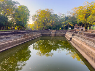 Fototapeta premium Located in Anuradhapura, the Kuttam Pokuna are two intricately designed ponds that highlight the ingenuity and craftsmanship of Sri Lanka’s ancient builders.