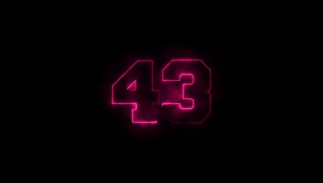 Number 43 Haze Animation on Black Background