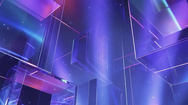 Vibrant and futuristic abstract scene evokes innovation and a sense of limitless possibilities, ideal for modern marketing or website design.