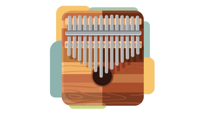 Wooden kalimba thumb piano musical instrument icon.