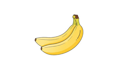 Cartoon illustration of a bunch of ripe bananas on a white background © MdRimon