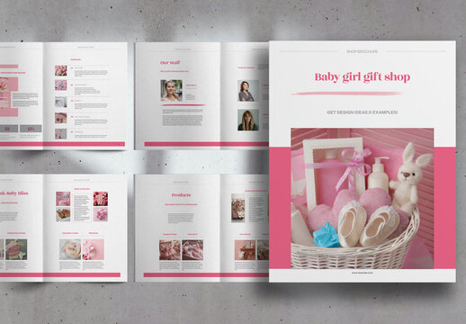 Sweet Pink Minimal Baby Boutique Catalog Brochure Layout