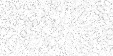 Abstract topographic map pattern with wavy lines and contours on white background © MD.HUZZATULLAHISLAM