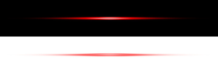 Red laser beam light effect horizontal glowing line on black and transparent background for professional graphic design and cinematic motion visual. © Design_Tree1