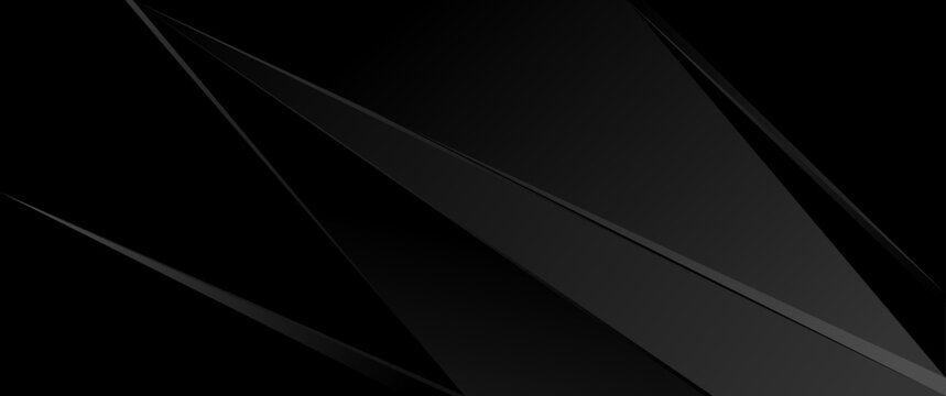 Dark Black Abstract Background with Diagonal Shadow Layers, Luxury Premium Design