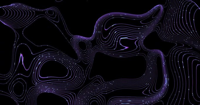 Flowing neon contour lines create a smooth abstract landscape resembling topographic digital waves.