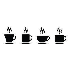 Obraz premium Four Black Coffee Cups Side By Side.