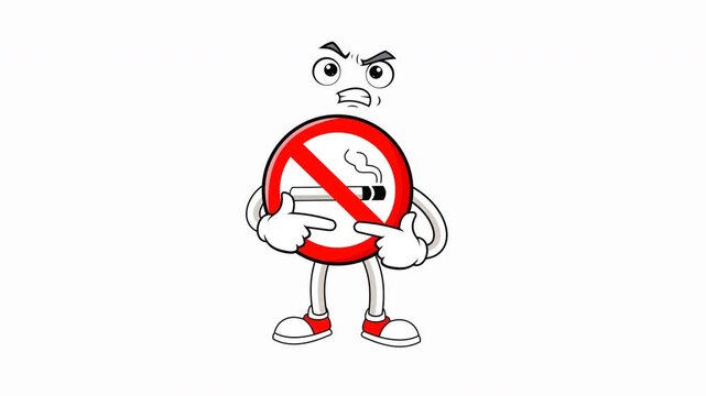 Animated No Smoking Mascot for Awareness Video Content