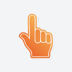 Obraz premium Orange Foam Finger Hand Icon