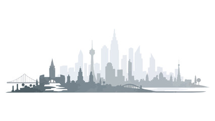 Fototapeta premium Modern Cityscape Silhouette for Business & Travel Projects