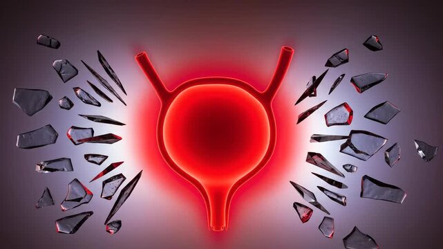 Urinary system affliction: cystitis symptom, bladder inflammation, internal discomfort, medical problem, painful condition, health concern, cellular damage, body irritation.