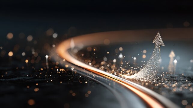 An abstract image of upward trajectory with an arrow