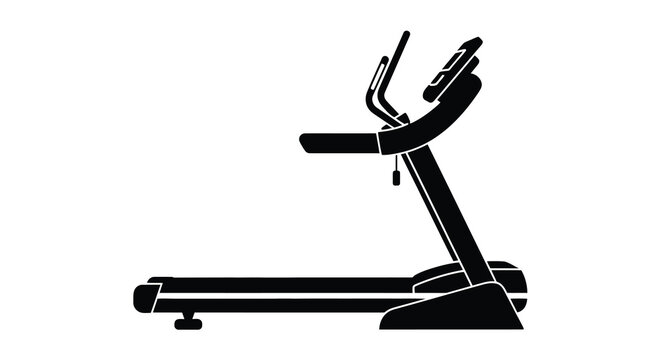 Silhouette of a modern treadmill for indoor cardio exercise
