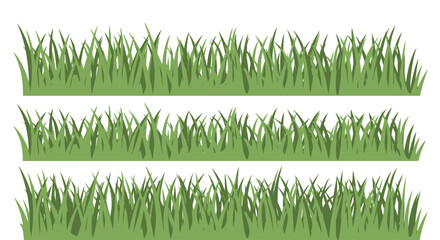 Green grass blades in three rows. © Alpin