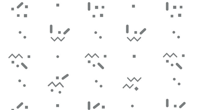Geometric shapes pattern with symbols.