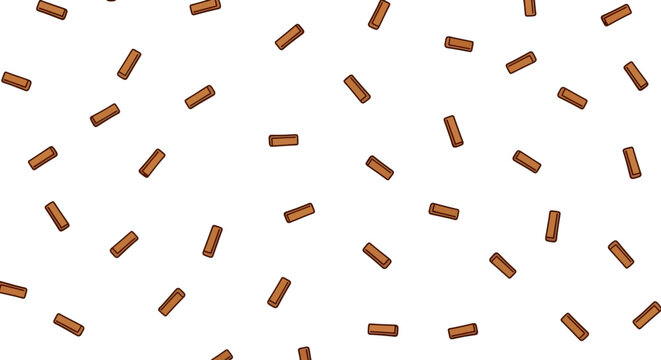 Brown cylindrical objects on white.