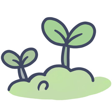 ute cartoon growing leaves.