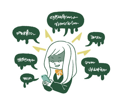 悪意のあるスマホの使い方をしている女子学生