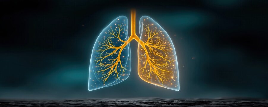 Anatomical illustration of human lungs