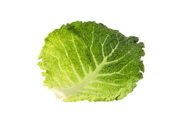 Fototapeta premium Fresh green cabbage ready for cutting and cooking, isolated, PNG