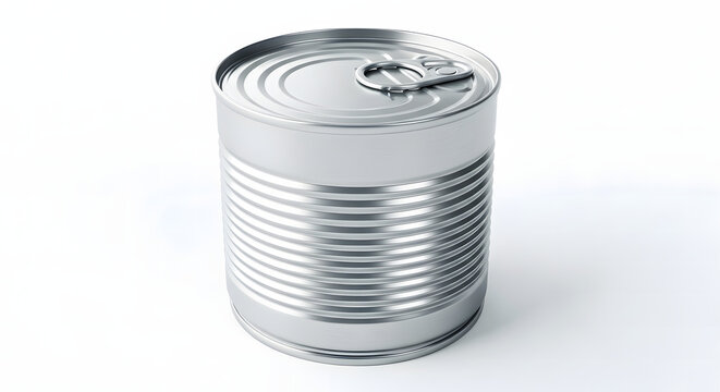 This shiny metallic food tin features a secure pull tab lid designed for easy opening and long term pantry storage solutions