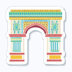 Stylized Arc de Triomphe Illustration