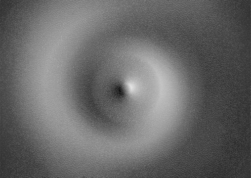 Dark grey liquid wavy smooth spiral with grunge grainy texture, abstract background. Monochrome elegant vector design