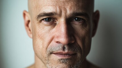 Obraz premium bald man portrait on a withe background
