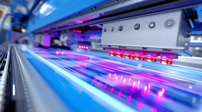 Large-Format Digital/Laser Printing in Motion, close up.