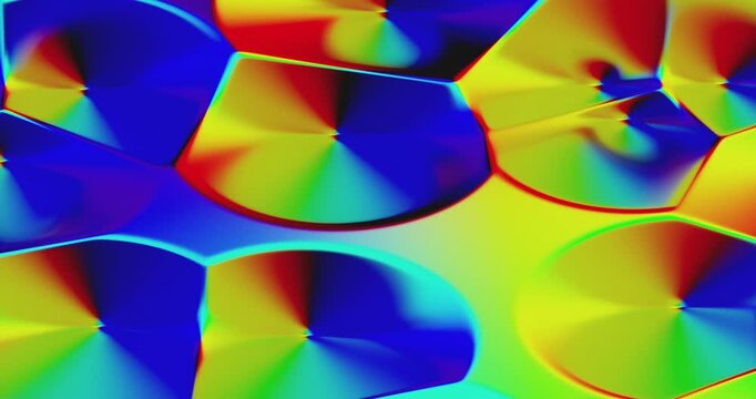 Vibrant refracted light creates a colorful abstract surface with smooth gradients and fluid transitions.
