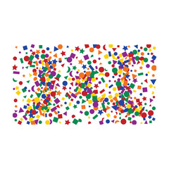 Obraz premium Colorful confetti on white background for celebration