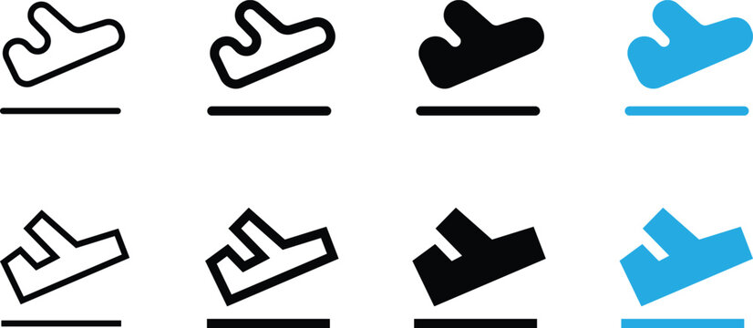 Set of flip flop icons, summer footwear symbols, vector illustration