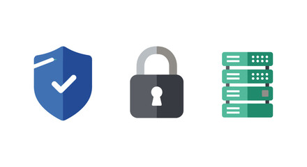 Digital security and protection icons set. © Yasmin