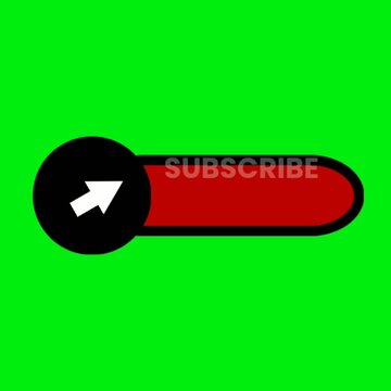 Red Subscribe Button Animation with Arrow Click Green Screen | YouTube Call to Action Overlay