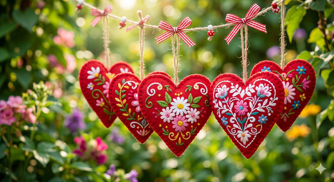 Hiasan Hati Merah Romantis