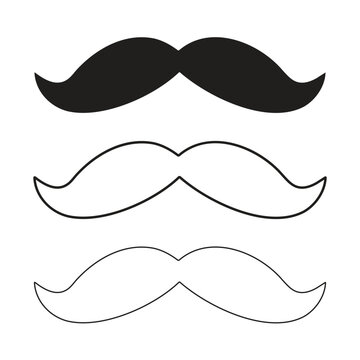 A set of three different mustache shapes