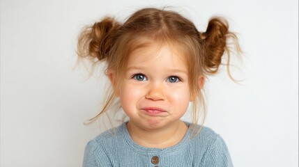 Naklejka premium expressive toddler portrait on a withe background