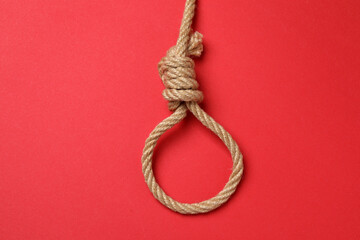 Obraz premium Rope sling on a colored background with space for text 