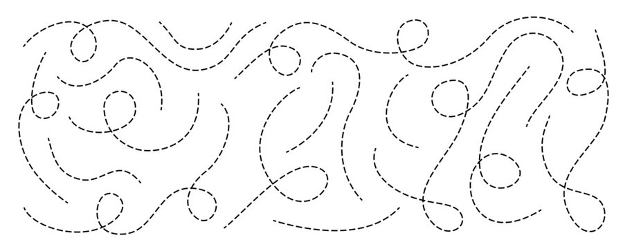 vector black dotted line set clip art isolated on transparent background