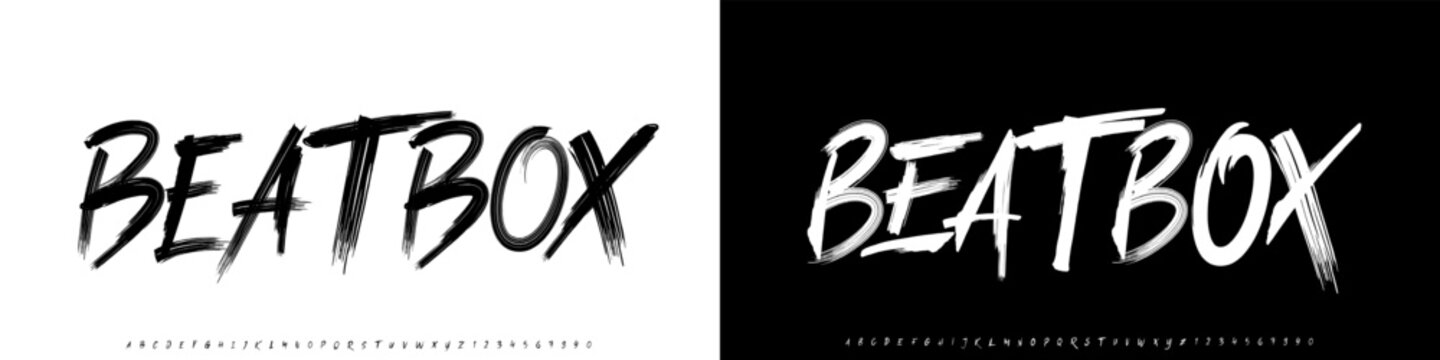 Beatbox. Dynamic Grunge Typography. Handmade Brush Font	