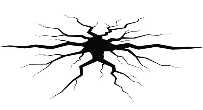 Abstract black silhouette resembling a fractured or broken figure