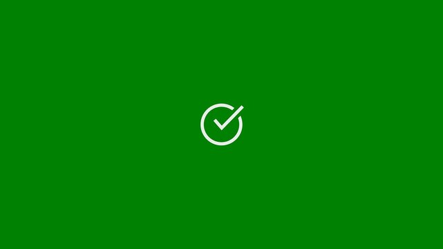 Goal Achieved, Target Reached, Mission Complete or Successful, Performance Goals or Objectives Met - Success, Done, Checked Off concept - minimal motion graphics clip, Green Screen, 7.5% gray