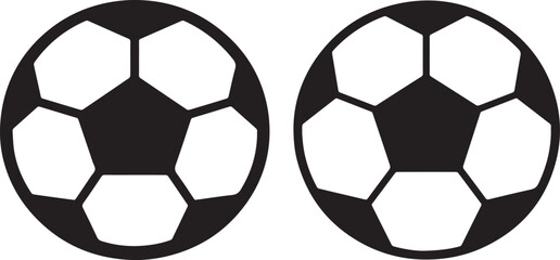 Naklejka premium Black and White Soccer Ball Patterns - Classic Pentagonal Design Vector