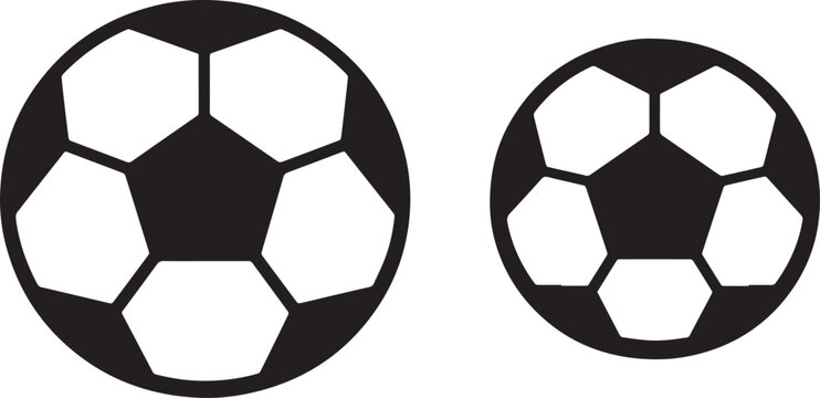 Minimalist Soccer Ball Designs - Black and White Pentagonal Patterns Vector