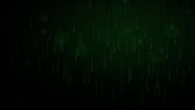 Bright Green Binary Code Matrix for Environment Tech and Sustainable Digital Solutions