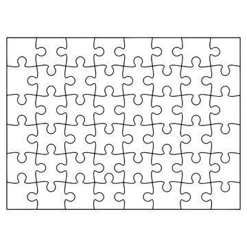Abstract puzzle style pattern art and decorative silhouette elements