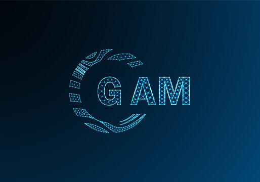 GAM low poly letter logo vector design. GAM lower poly logo design. GAM unique low poly logo design.