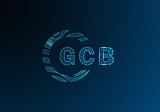 GCB low poly letter logo vector design. GCB lower poly logo design. GCB unique low poly logo design.