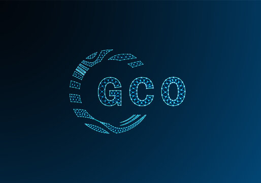 GCO low poly letter logo vector design. GCO lower poly logo design. GCO unique low poly logo design.