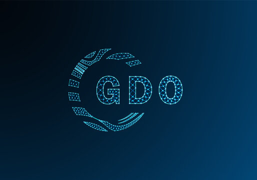 GDO low poly letter logo vector design. GDO lower poly logo design. GDO unique low poly logo design.